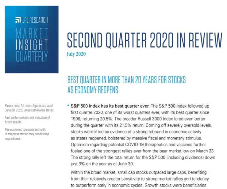 Market Insight Quarterly| Second Quarter 2020 | July 21, 2020